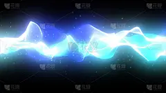 闪闪发光的粒子和波浪线