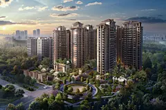 小区楼盘环境案例景观效果图