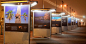 The all-weather exhibition panels look stunning at night time