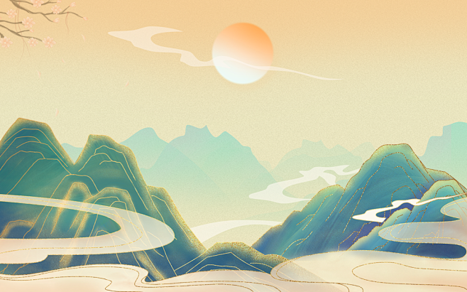 炫彩国潮风插画背景图
