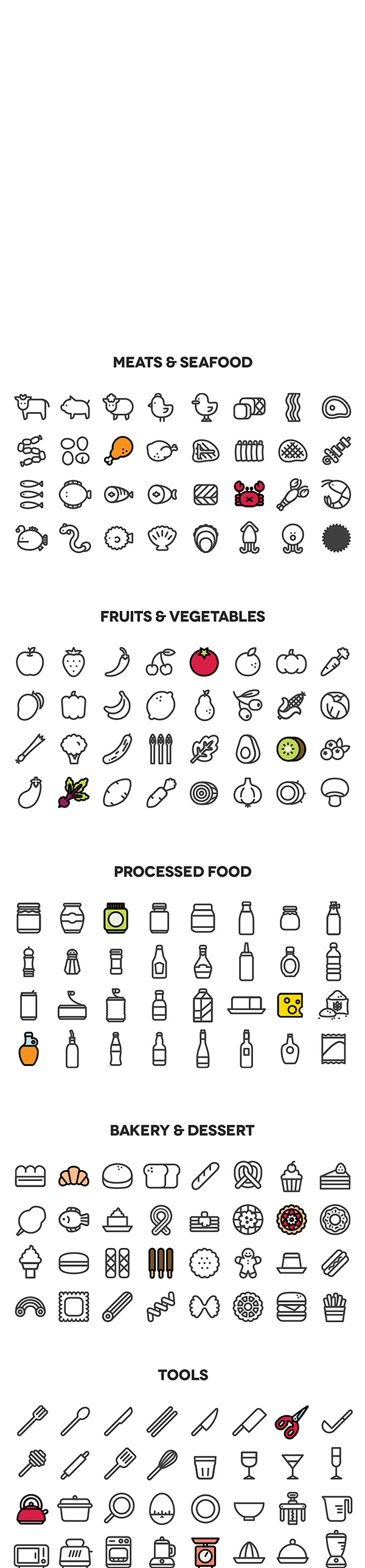 160 Cooking Icons : ...