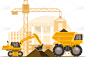 construction machinery at construction site