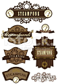 Set of steampunk labels royalty-free stock vector art