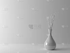 三维图形,花瓶,白色背景,分离着色,门口,装管,绘画插图,家具,光,现代