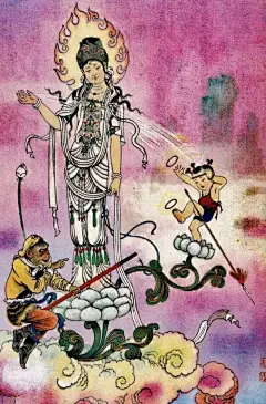 杨永青（1928—2011），著名画家，擅长创作版画、中国画、图书插图。他用国画的传统技法创作出四大名著之一《西游记》的彩绘插画，将名著中的经典故事一一精彩绘出。