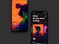 Follow the music combination card design iphone ios11 play style music share listen discover color