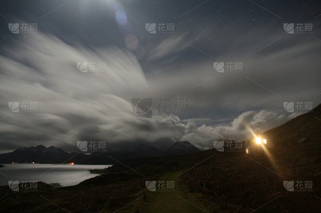夜晚,天空,长时间曝光,水平画幅,云,星星,无人,英国,暗色,光