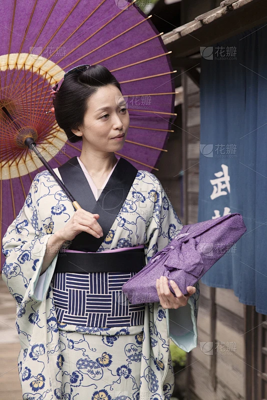 女人,日本,和服,江户时代,日本武士,垂直画幅,古典式,成年的,摄影,祈祷素材-花瓣网