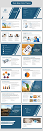 company profile powerpoint template dark blue preview: 