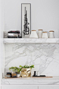 Dream kitchen ~ Beautiful grey & white marble - gold bag: 