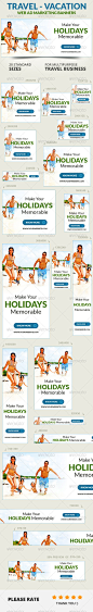 Travel - Vacation Web Ad Marketing Banners Vol 2 - Banners & Ads Web Elements