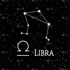 天秤座，黄道十二宫的星座。图案为您的包装，织物和产品装饰。矢量图