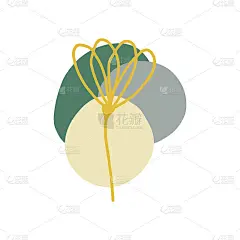 抽象的花朵的海报。手绘。矢量，时尚的颜色2021年，极简主义。打印t恤，卡片，贴纸。