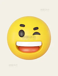 3DC4D立体开怀大笑黄人表情包