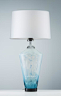 【最灯饰】3月新品简欧地中海水蓝色设计师样板房柔美玻璃台灯