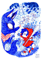 Little Red Riding Hood and the Wolf : Personnal Sketches for fun with Fine line Staedler 