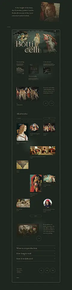 Botticelli Reproductions : Design concept for painting reproductions online shop