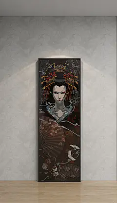 日式女生长挂画三