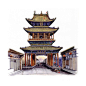 原创手工博文: 李乾朗教授手绘古迹建筑剖面图图稿，一场中国古建筑的奇幻之旅