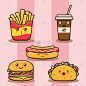 cute cartoon junk food illustration