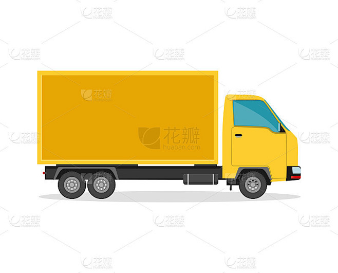 送货卡车。平面风格矢量插图交付服务理念。