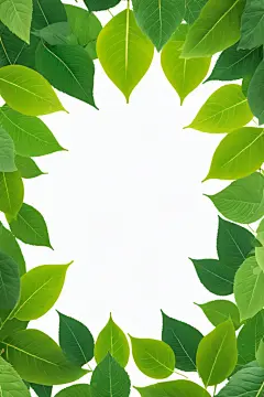 绿叶背景叶子设计边框元素