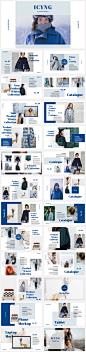 YL010【轻简】蓝色清新冬日时尚杂志风女性服饰品牌新品PPT模板-淘宝网