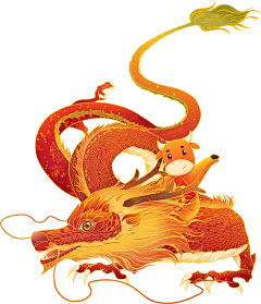 牛年中国风金线国潮插画-插画