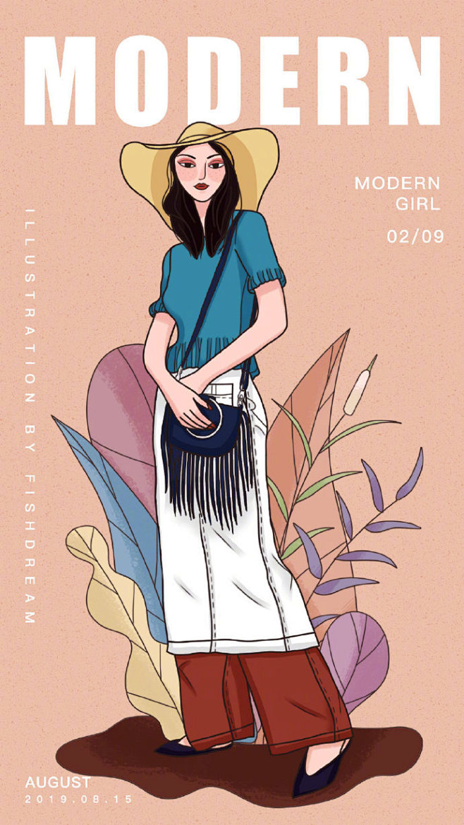 摩登女王系列插画。（via @FishD...