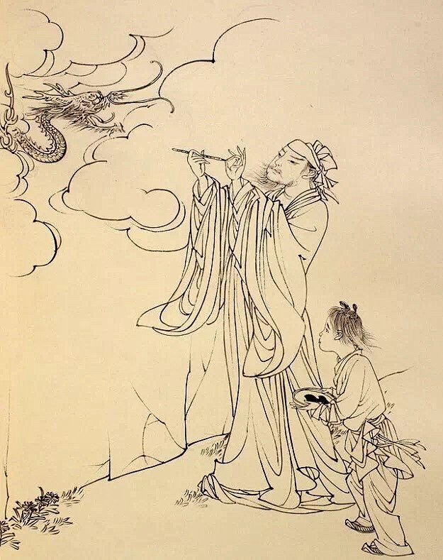 【中国画---白描人物】中国画中完全用线...