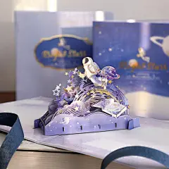 3立体贺卡创意多层镂空信封套装手写留言纸祝福小卡片风精美插画摆件装饰生日礼物女生母节牧兰思SN028 温暖祝福3D立体贺卡-璀璨星辰