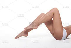 女性,腿,完美,白色背景,运动,背景分离,妊娠纹,除痣,细的