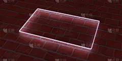 砖墙和霓虹灯标识框架石膏墙上的霓虹灯标识旧背景上的文本框架3d插图