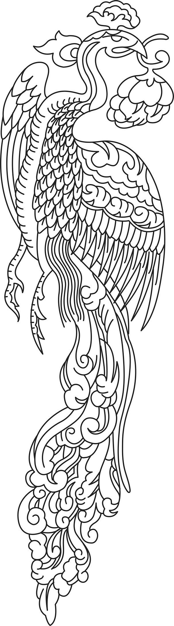 凤凰的剪纸图片可设置为画笔或图案叠加