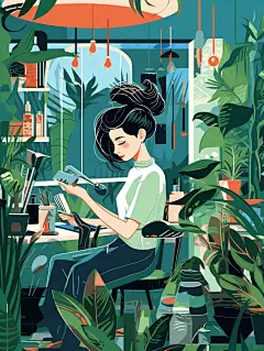 发型师·女生版·系列插画