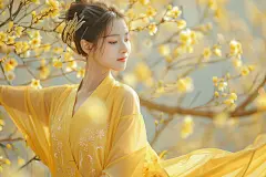 纤细身材桂花旗袍美女人物肖像摄影图片