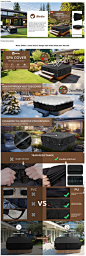 Amazon.com : iBirdie Outdoor Waterproof and Weatherproof Hot Tub Cover 85 x 85 inch fit 84 x 84 or 83 x 83 or 82 x 82 or 7 ft x 7 ft Square SPA 600D Heavy Duty Cover Protectors Protective Cover Cap : Patio, Lawn & Garden