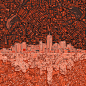 Denver Skyline Painting - Denver Skyline Abstract 6 by Bekim M