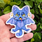 Creepy Plush Pets Sticker Set // Spider Bunny Cat Bat - Etsy