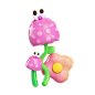 潮国创意_卡通3D立体C4D春天春季花卉花朵气球花编号T33958524