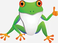 绿色卡通牛蛙免抠素材 平面电商 创意素材 png素材