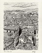 建筑风景钢笔画怎么画 景观针管笔画素材_www.youyix.com