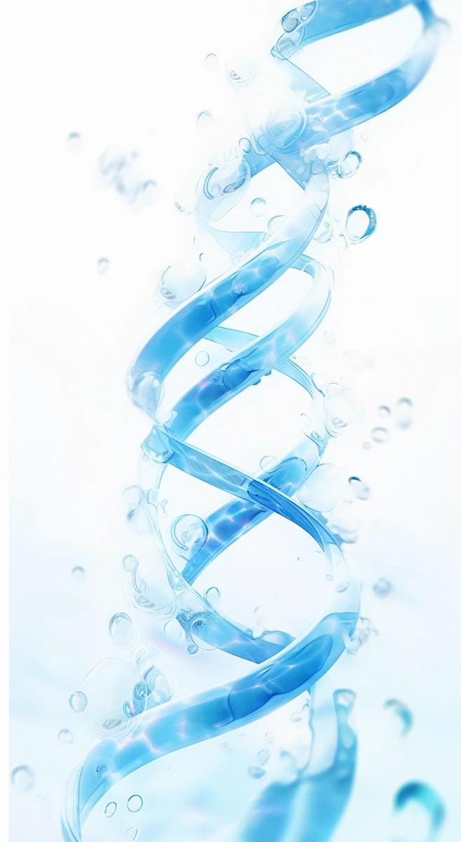 high quality image of liquid splashing water, strands of dna molecules ...