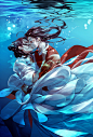 天官赐福 同人图 插画 壁纸 | 【天官赐福】水下kiss~ | 半次元-第一中文COS绘画小说社区