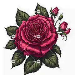 Ai产生的 玫瑰 花朵 芽 花瓣 萼片 树叶 画画 自然 花的