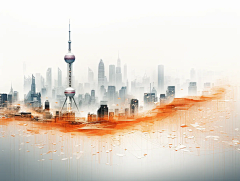 这个仙森采集到国潮风格城市主题插画