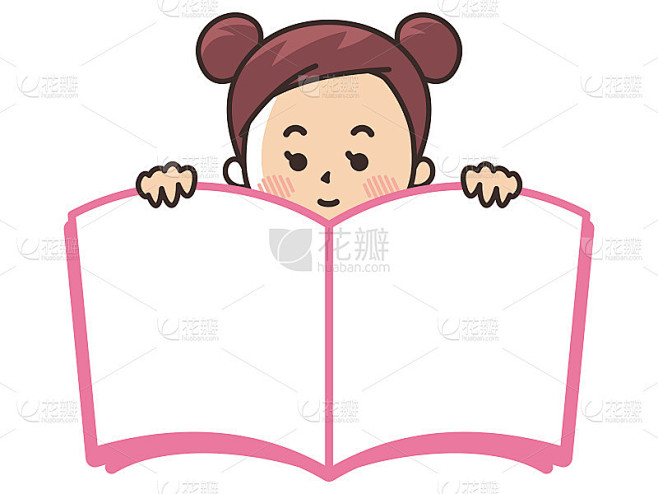 一个孩子在摊开一本书的插图