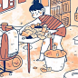 现居费城的美国插画家、漫画家，这组少女卡通插画基本上可以算作她的自画像，记录下了她与工作、垃圾、无聊和猫咪缠斗的每一天---- ​​​​
