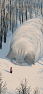 温暖治愈系动物插画壁纸 | 画师：もの久保 ​​​​