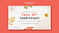 Flat design wedding anniversary template